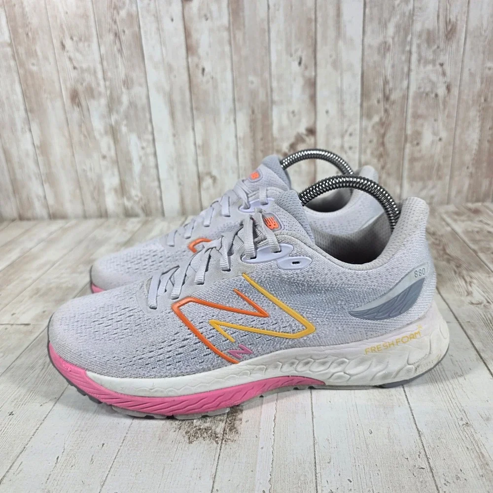 New Balance Fresh Foam 880v12 Womens Running Grey Pink Orange W880G12 Size 9